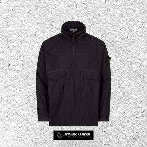 Stone Island 731510510 Half Zip Smock, Black (UK L 26” PTP) - JMUK